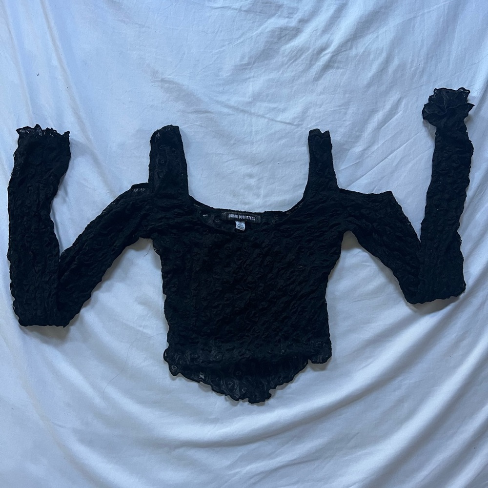 Urban Outfitters Black Cut Out Blouse